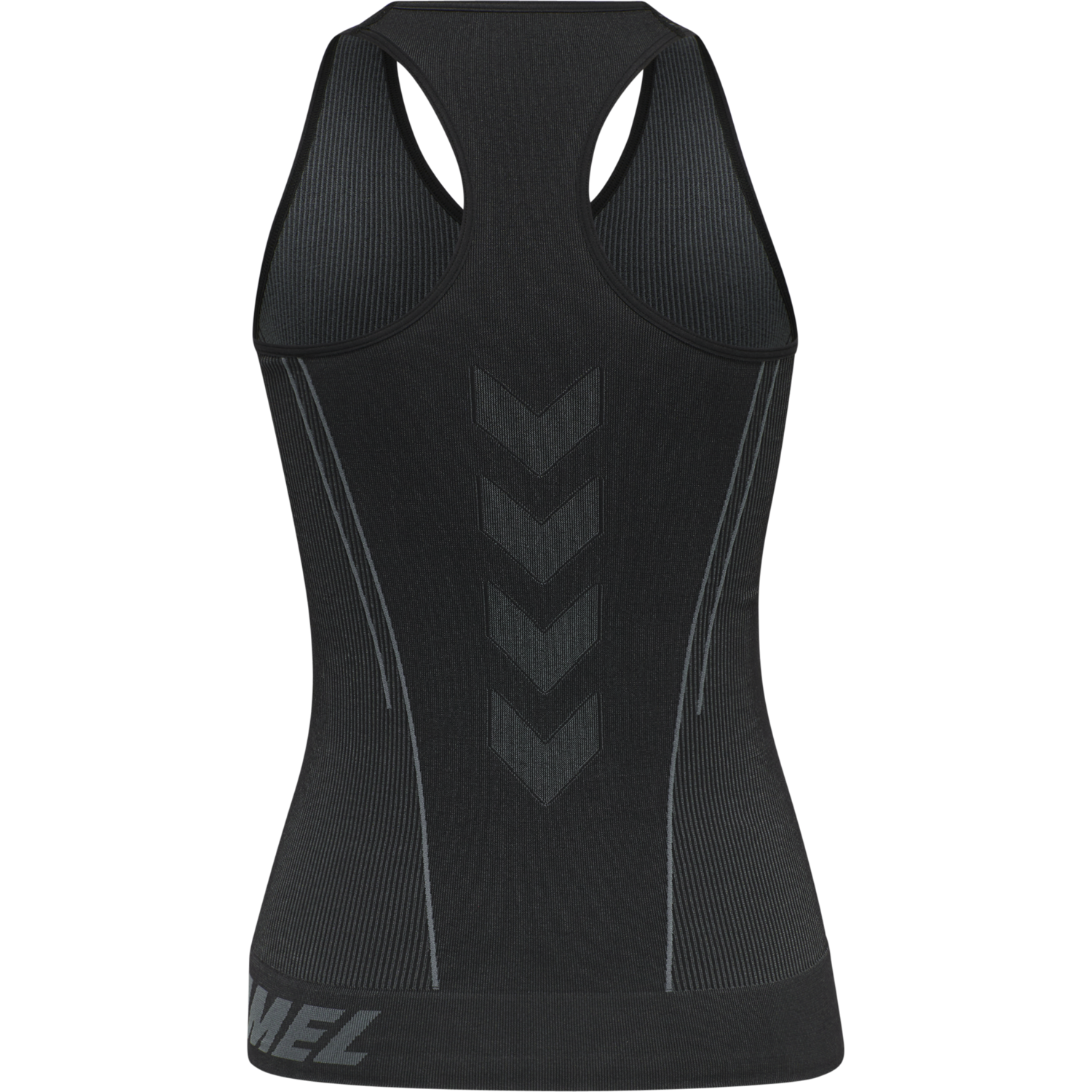 hmlTE CHRISTEL SEAMLESS TOP, BLACK/ASPHALT MELANGE, packshot