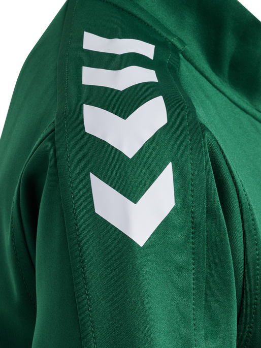hmlCORE XK POLY ZIP SWEAT KIDS, EVERGREEN, packshot