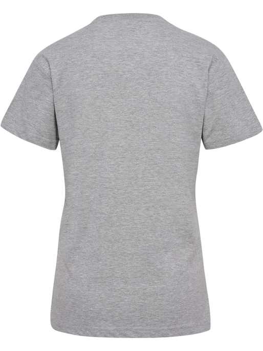 hmlELEMENTAL LOGO COTTON TEE WOMAN, GREY MELANGE, packshot
