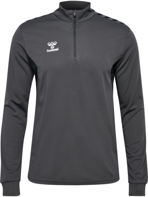 hmlAUTHENTIC HALF ZIP SWEAT, ASPHALT, packshot