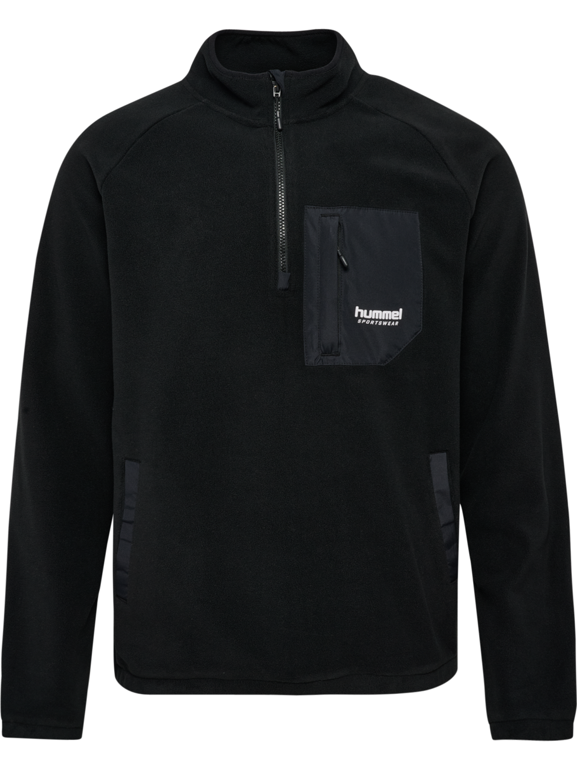 hmlFLEECE HALFZIP SW, BLACK, packshot