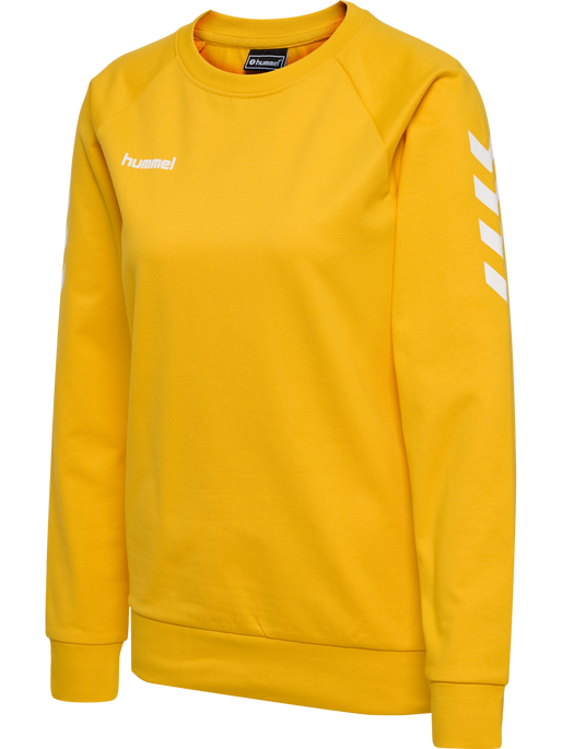 HMLGO COTTON SWEATSHIRT WOMAN, SPORTS YELLOW HMLGO COTTON SWEATSHIRT WOMAN, SPORTS YELLOW, packshot