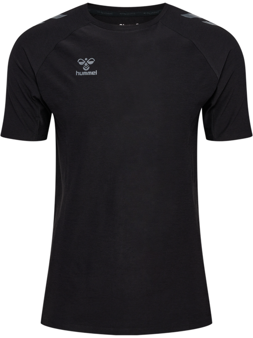 hmlCIMA 2.0 JERSEY S/S, BLACK MELANGE hmlCIMA 2.0 JERSEY S/S, BLACK MELANGE, packshot