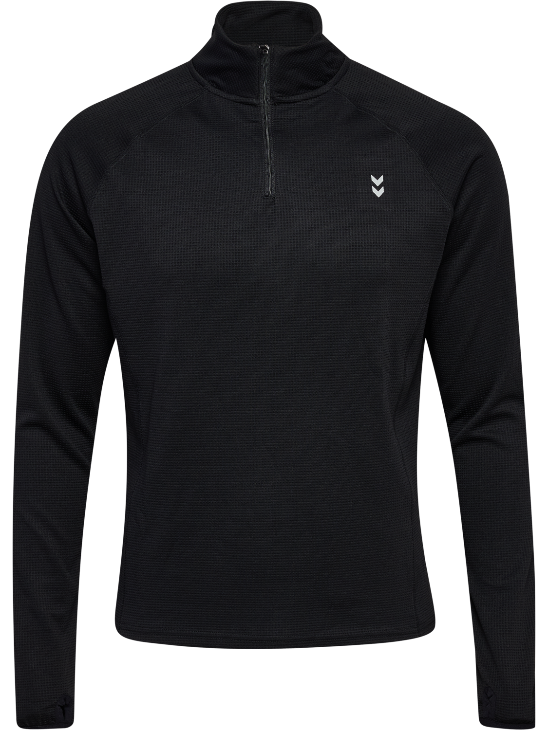 hmlPULSE HALF ZIP MIDLAYER, BLACK, packshot