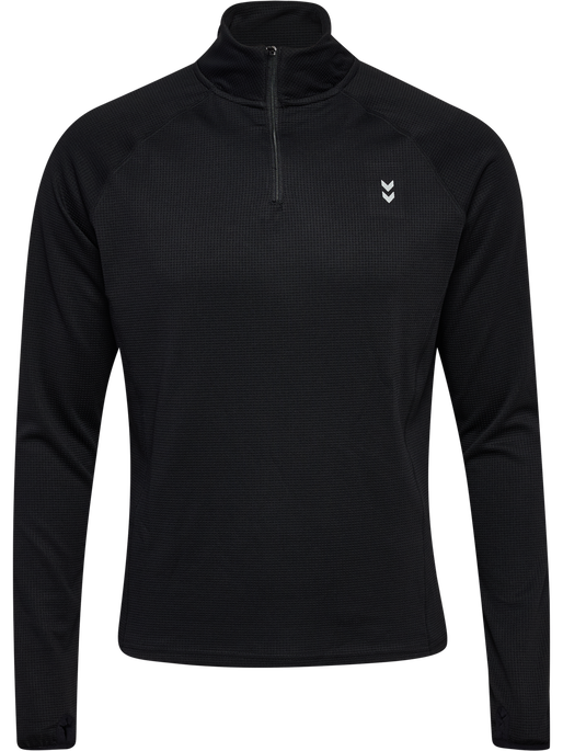 hmlPULSE HALF ZIP MIDLAYER, BLACK hmlPULSE HALF ZIP MIDLAYER, BLACK, packshot