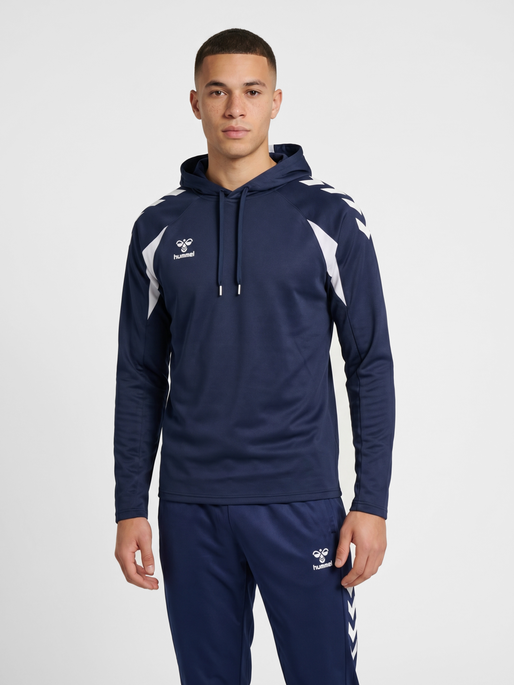 hmlCORE 2.0 HOODIE, MARINE/WHITE, model