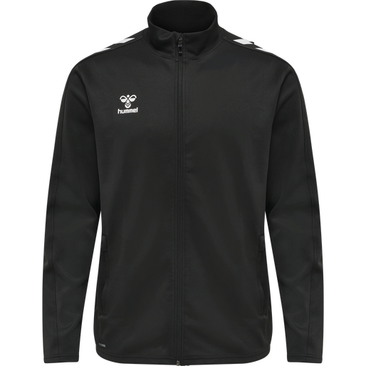 hmlCORE XK POLY ZIP SWEAT, BLACK/BLACK hmlCORE XK POLY ZIP SWEAT, BLACK/BLACK, packshot