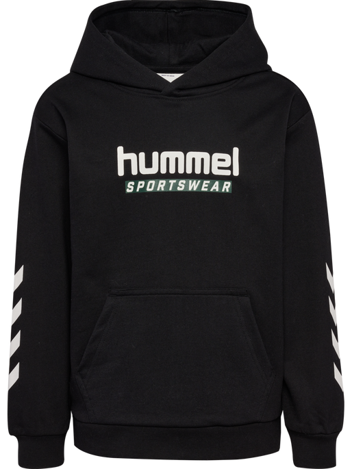 hmlJR LOGO HOODIE, BLACK, packshot