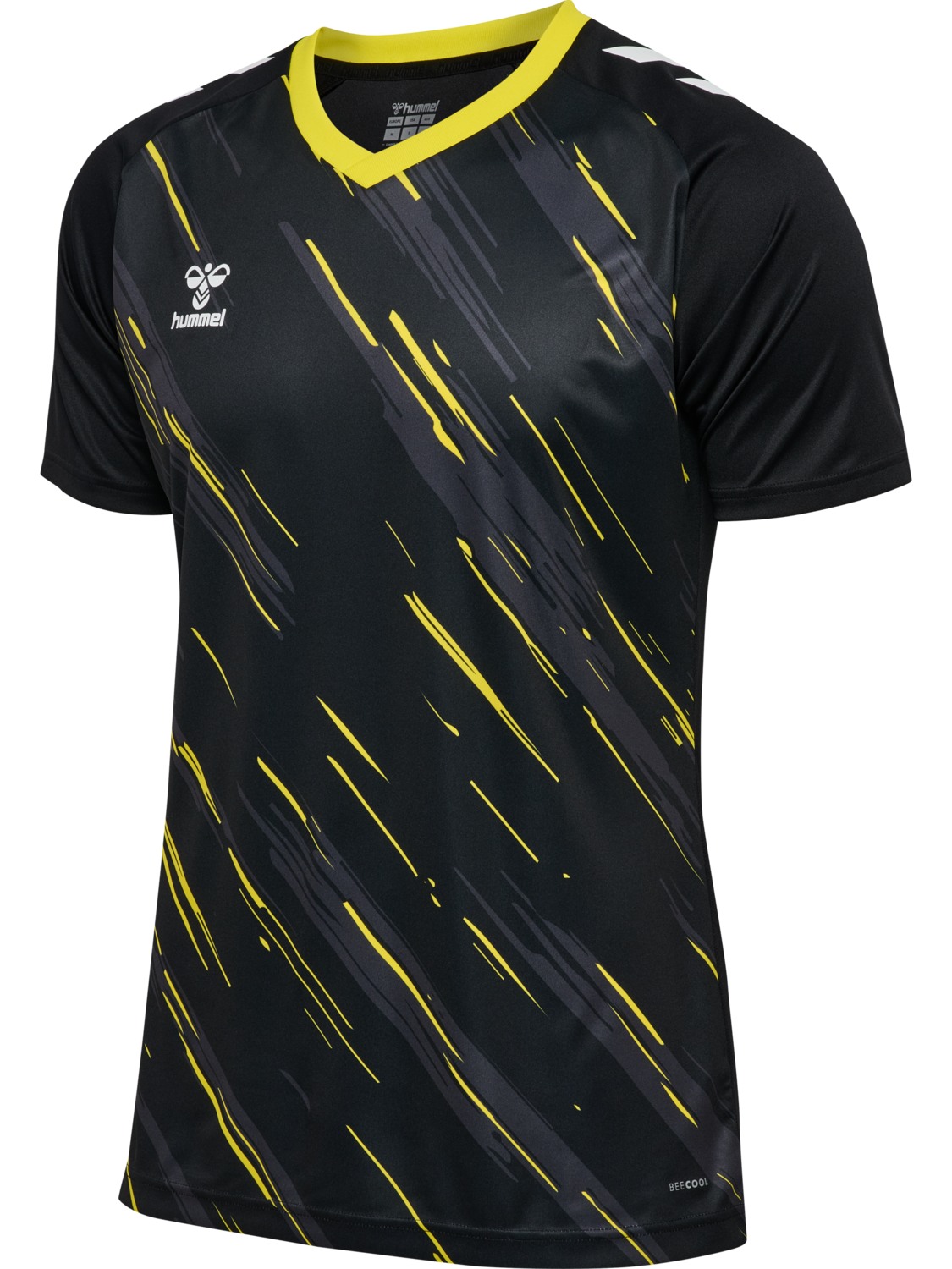 hmlMATCH TRIUMPH JERSEY S/S, BLACK/BLAZING YELLOW, packshot
