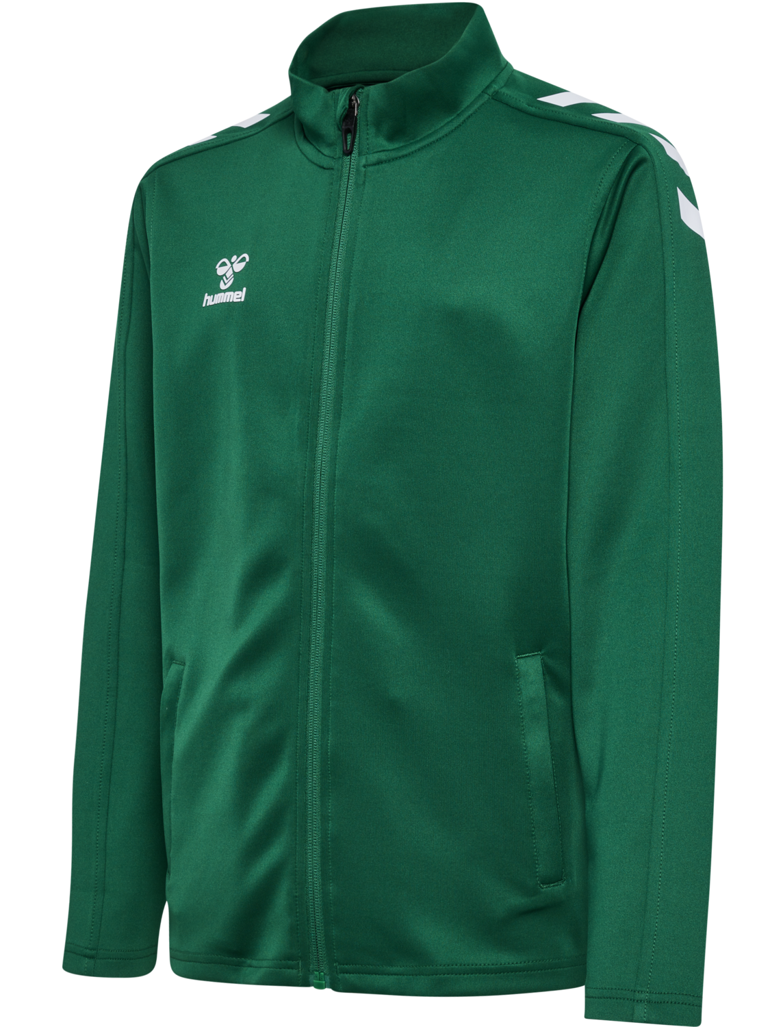 hmlCORE XK POLY ZIP SWEAT KIDS, EVERGREEN, packshot