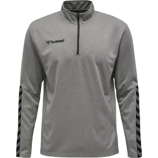 hmlAUTHENTIC KIDS HALF ZIP SWEATSHI, GREY MELANGE hmlAUTHENTIC KIDS HALF ZIP SWEATSHI, GREY MELANGE, packshot