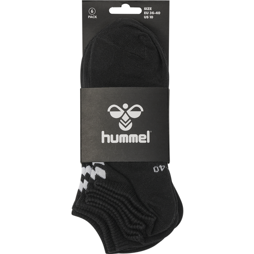 hmlCHEVRON 6-PACK ANKLE SOCKS, BLACK, packshot