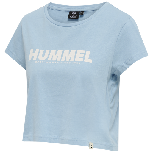 hmlLEGACY WOMAN CROPPED T-SHIRT, PLACID BLUE, packshot
