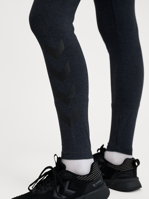 hmlPULSE LOGO MW TIGHTS, BLACK BEAUTY MELANGE, model
