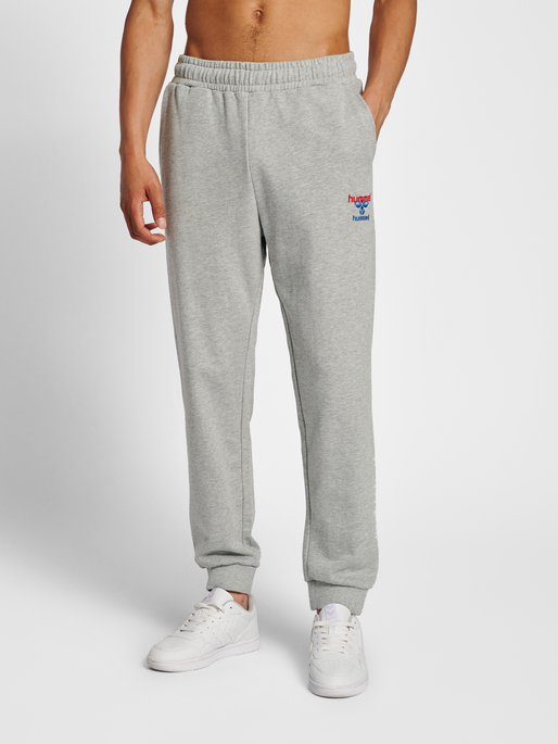hmlIC DAYTON REGULAR PANTS, GREY MELANGE, model
