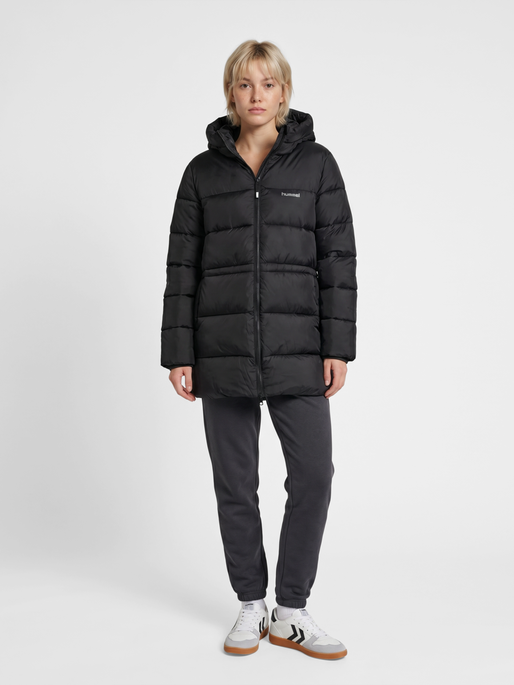 hmlMID LENGHT W PUFFER JACKET, BLACK, model
