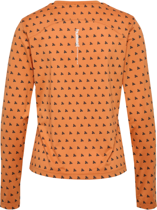 hmlFAST W T-SHIRT L/S, DUSTY ORANGE, packshot