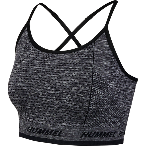 hmlTE CAMI SEAMLESS SPORTS TOP, BLACK MELANGE hmlTE CAMI SEAMLESS SPORTS TOP, BLACK MELANGE, packshot