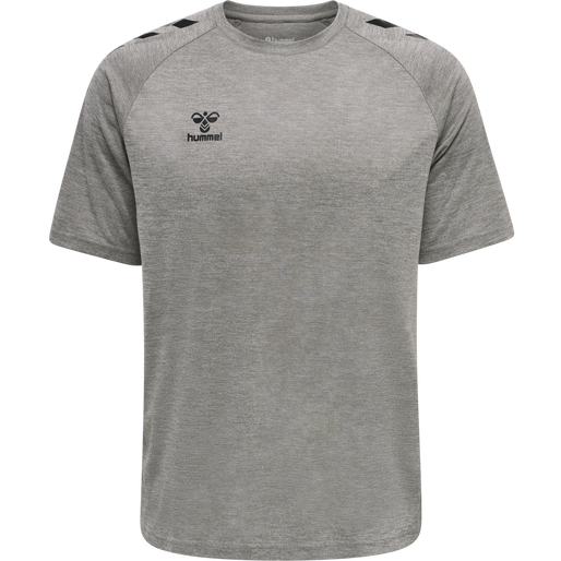 hmlCORE XK CORE POLY T-SHIRT S/S, GREY MELANGE hmlCORE XK CORE POLY T-SHIRT S/S, GREY MELANGE, packshot