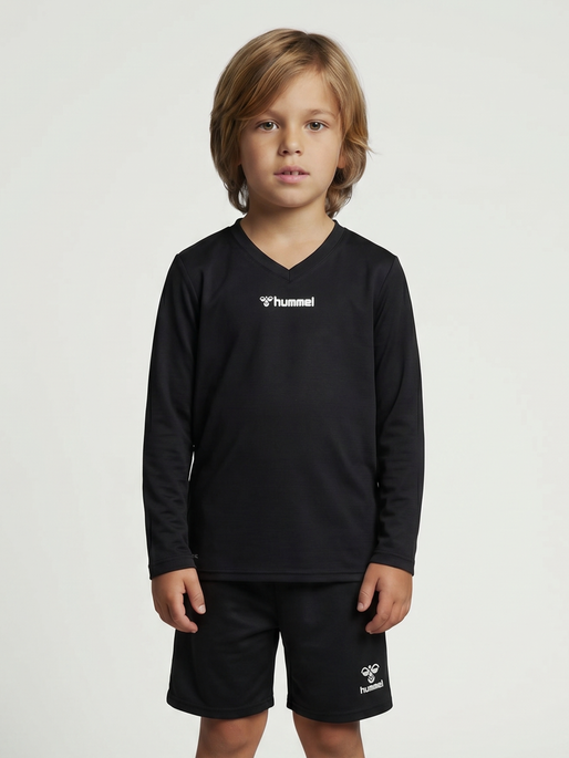 hmlBL ESSENTIAL TEE L/S KIDS, BLACK, model