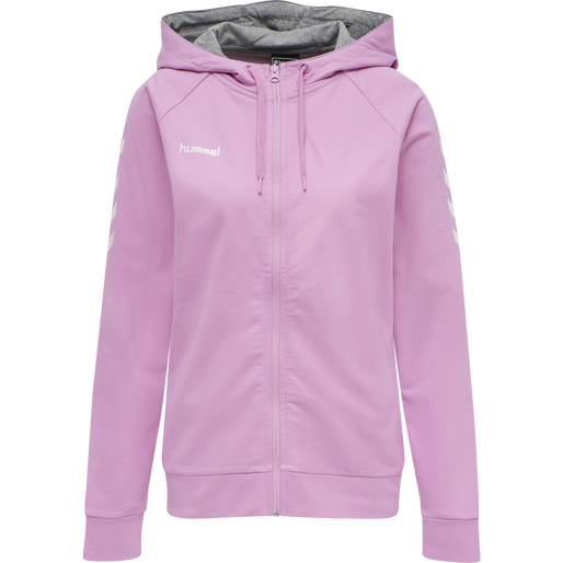 HMLGO COTTON ZIP HOODIE WOMAN, ORCHID HMLGO COTTON ZIP HOODIE WOMAN, ORCHID, packshot
