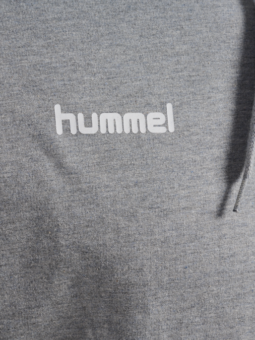 HMLGO COTTON HOODIE, GREY MELANGE, packshot