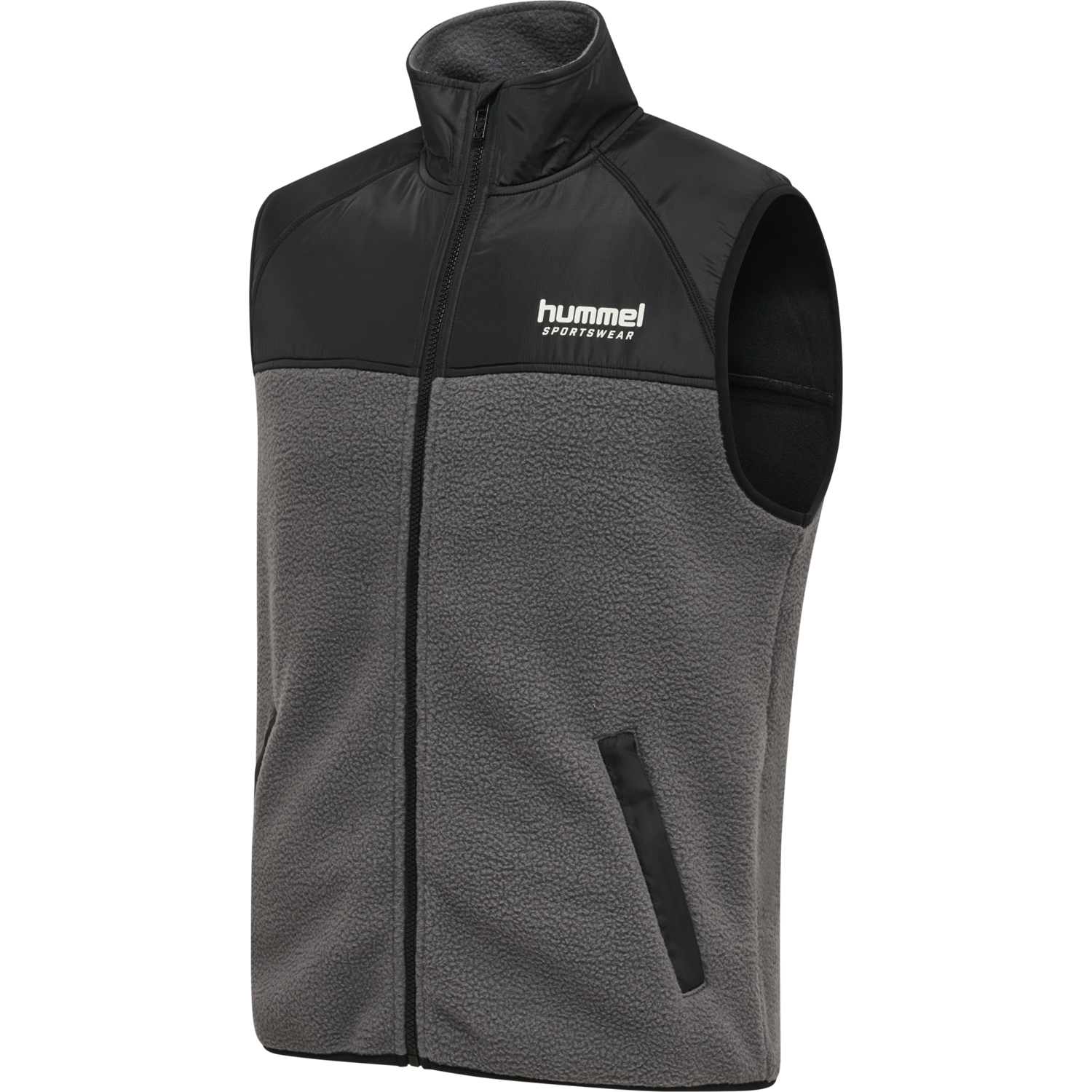 hmlLGC CHARLEY FLEECE WAISTCOAT, BLACKENED PEARL, packshot