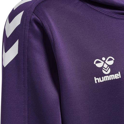 hmlCORE XK POLY KIDS SWEAT HOODIE, ACAI/WHITE, packshot