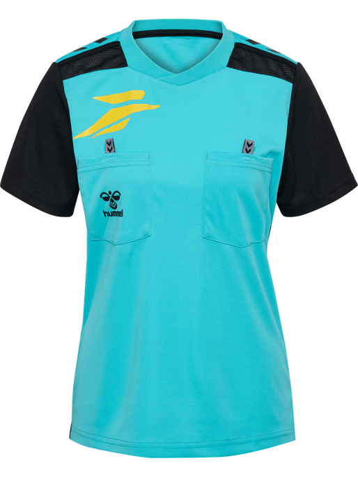 FFHB NEW REFEREE JERSEY S/S WO, SCUBA BLUE WO SPONSOR, packshot