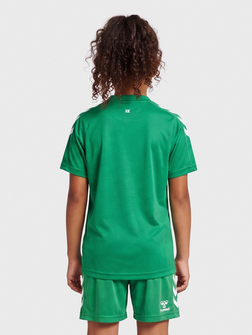 hmlCORE XK STRIPED JERSEY S/S KIDS, JELLY BEAN/WHITE, model