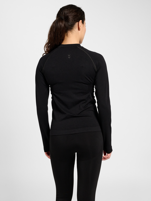 hmlFLOW ZIP BLOUSE, BLACK, model