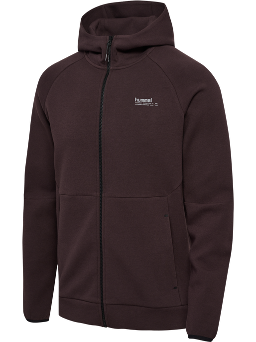 hmlTECH FLEECE REGULAR ZIP HOODIE, CHOCOLATE PLUM hmlTECH FLEECE REGULAR ZIP HOODIE, CHOCOLATE PLUM, packshot