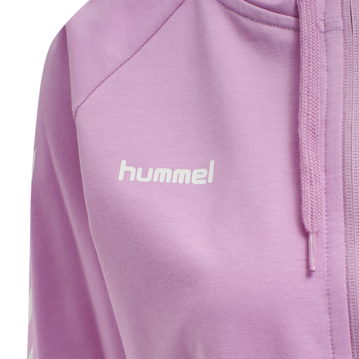 HMLGO COTTON ZIP HOODIE WOMAN, ORCHID HMLGO COTTON ZIP HOODIE WOMAN, ORCHID, packshot
