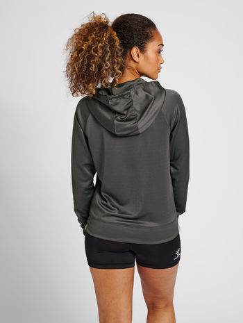 hmlGG12 ACTION ZIP HOODIE WOMAN, FORGED IRON, model