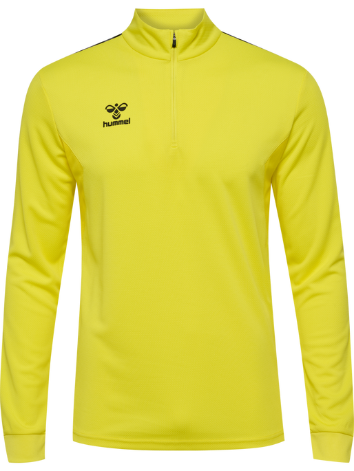 hmlAUTHENTIC HALF ZIP SWEAT, BLAZING YELLOW, packshot