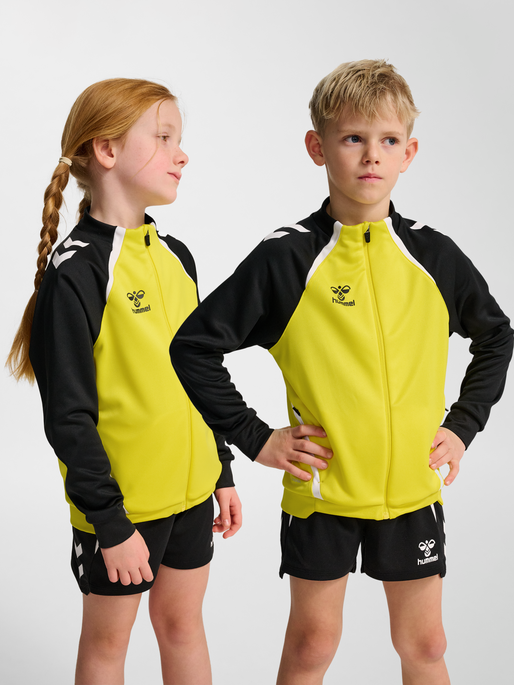 hmlLEAD 2.0 TRACK ZIP JACKET KIDS, BLAZING YELLOW/BLACK, model