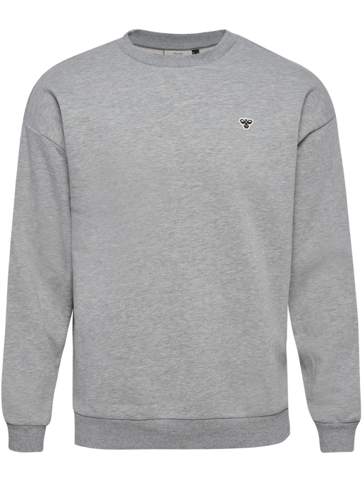 hmlLOOSE CREWNECK BEE, GREY MELANGE, packshot