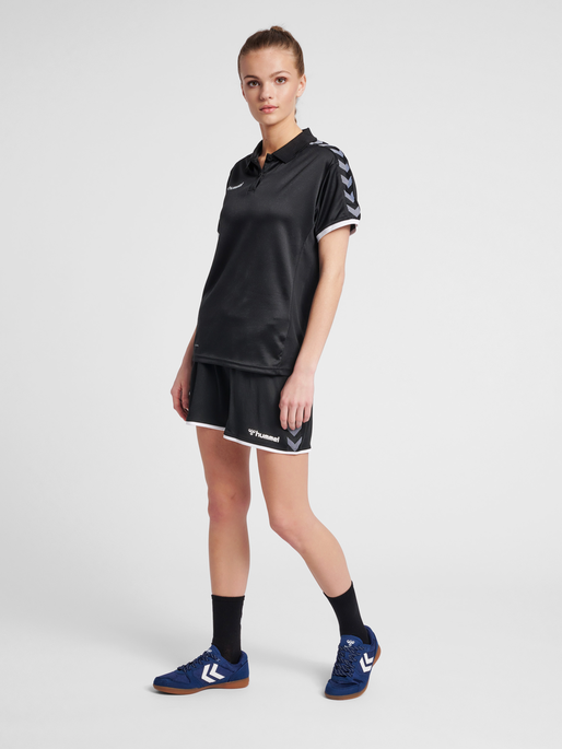 hmlAUTHENTIC WOMAN FUNCTIONAL POLO, BLACK/WHITE, model