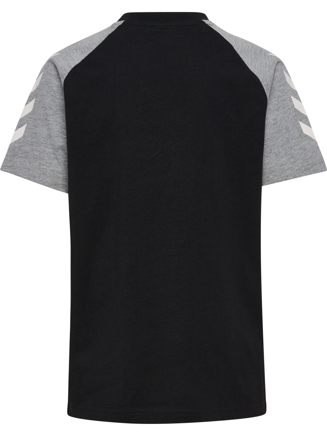 hmlJR LOGO T-SHIRT S/S, BLACK/GREY MELANGE, packshot