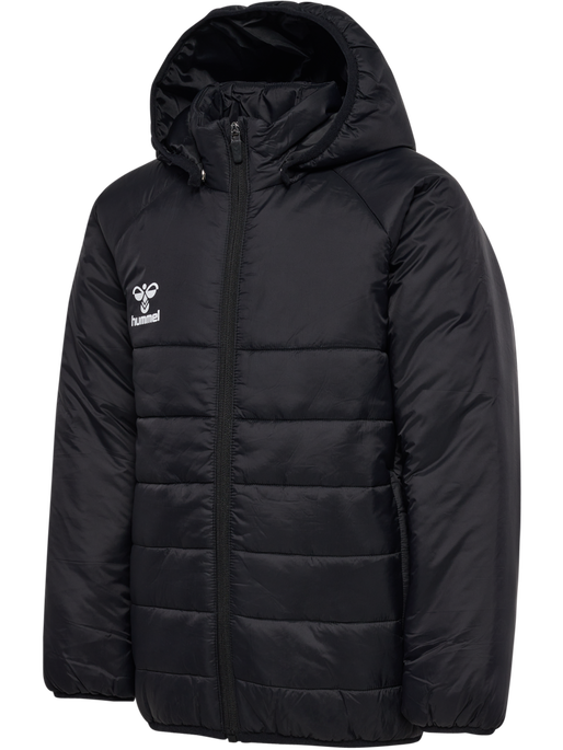 hmlGO QUILTED HOOD JACKET KIDS, BLACK, packshot