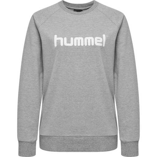 HMLGO COTTON LOGO SWEATSHIRT WOMAN, GREY MELANGE, packshot