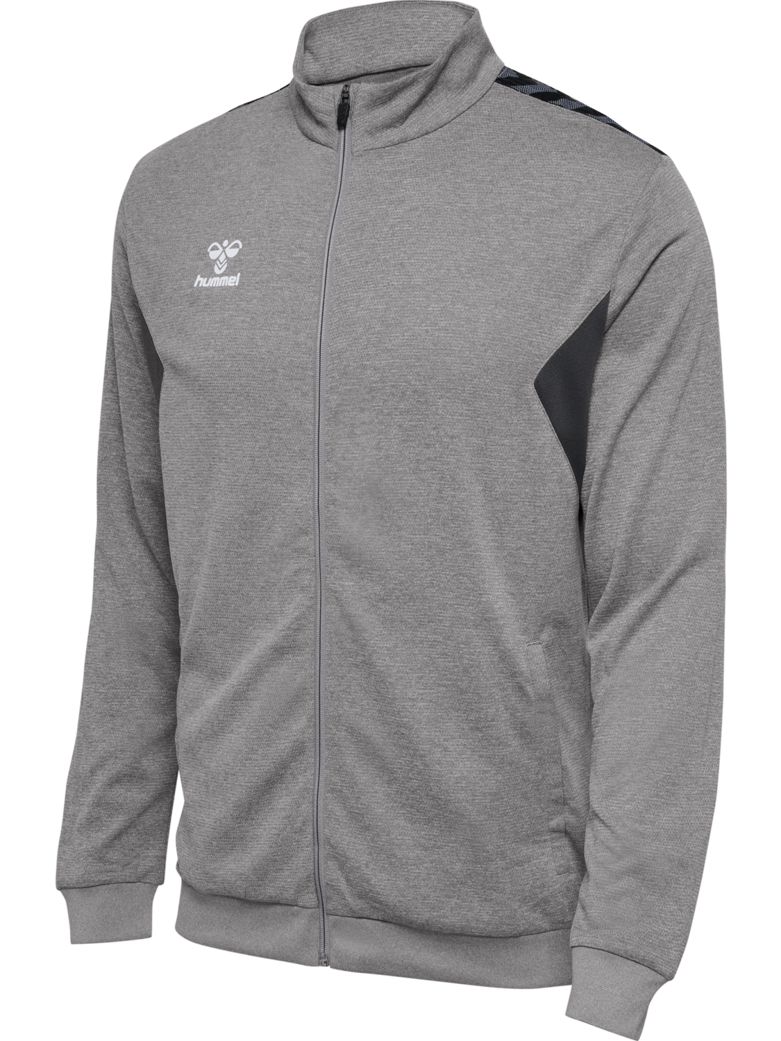 hmlAUTHENTIC PL ZIP JACKET, GREY MELANGE, packshot