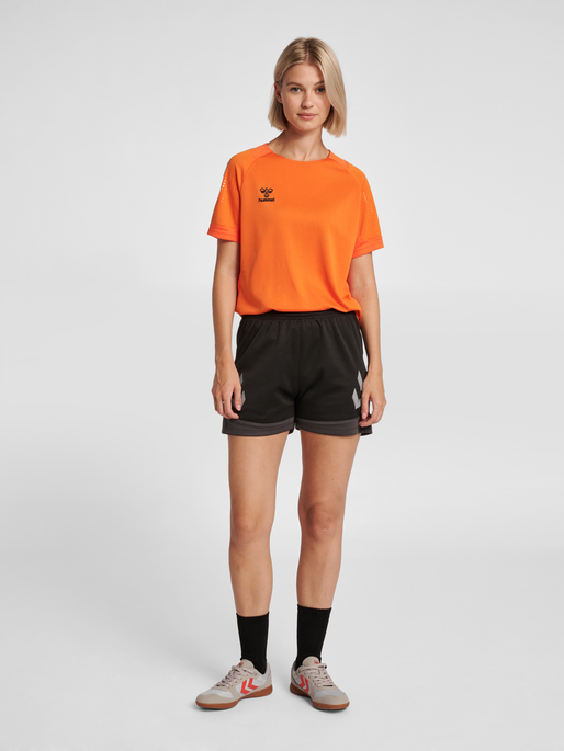 hmlLEAD WOMENS S/S POLY JERSEY, ORANGE TIGER, model