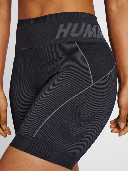 hmlTE CHRISTEL 2-PACK SEAML SHORTS, BLACK/CHATEAU GREY, model
