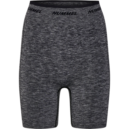 hmlTE CAMI SEAMLESS MW SHORTS, BLACK MELANGE, packshot