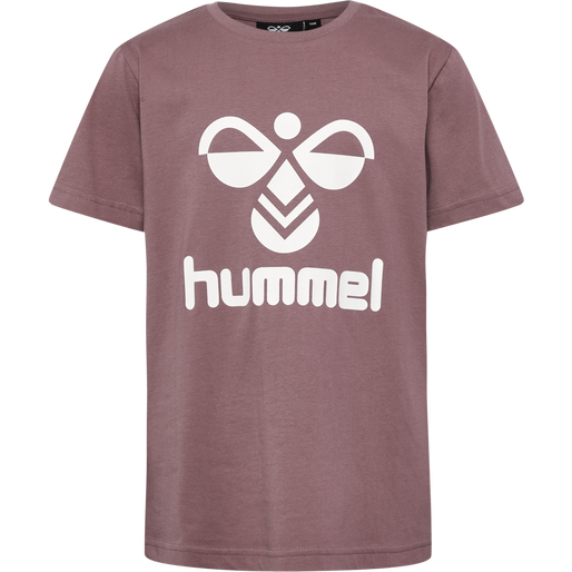 hmlTRES T-SHIRT S/S 2-PK, GREY MELANGE/TWILIGHT MAUVE, packshot