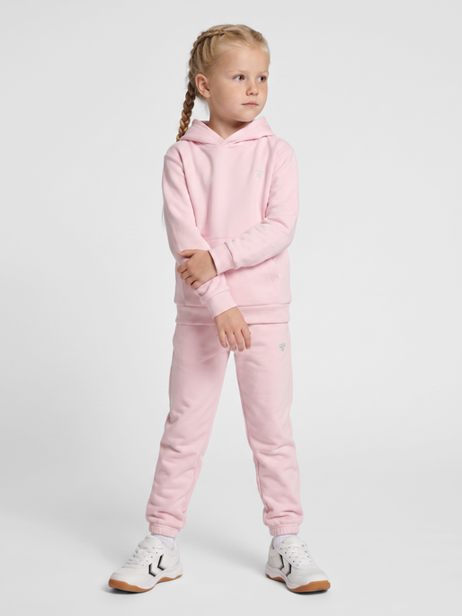 hmlJR LOOSE HOODIE BEE, PALE LILAC, model