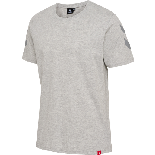 hmlLEGACY CHEVRON T-SHIRT PLUS, GREY MELANGE, packshot