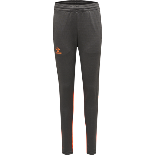hmlONGRID POLY PANTS KIDS, FORGED IRON/NASTURIUM, packshot