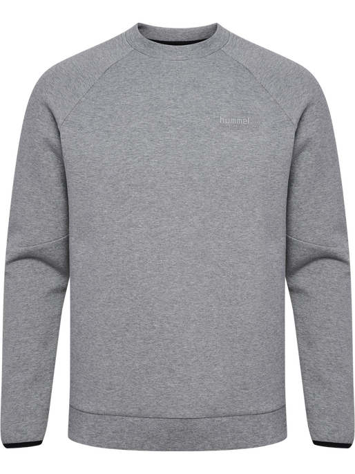 hmlTECH FLEECE REGULAR CREW, GREY MELANGE, packshot